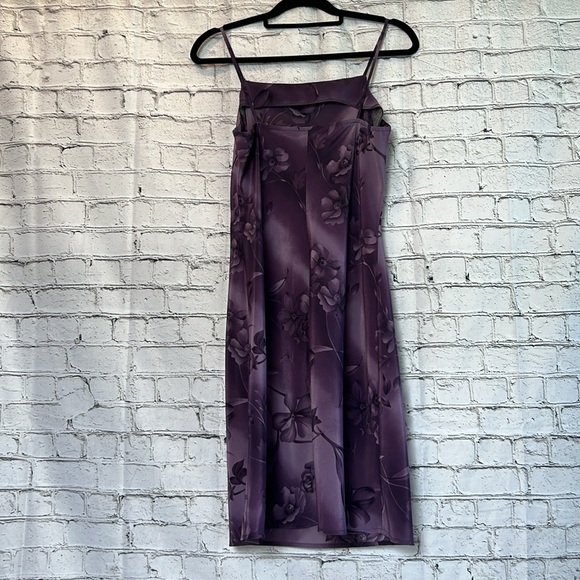 ⭐️ DBY vtg 80s purple floral strap spaghetti strap slip midi dress women jr 11 - Picture 4 of 15